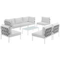 Harmony 8 Piece Outdoor Patio Aluminum Sectional Sofa Set by Modway