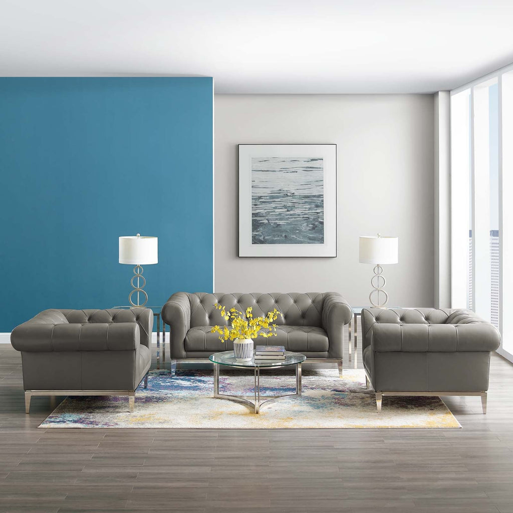 Idyll 3 Piece Tufted Upholstered Leather Set by Modway
