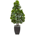 63' Fiddle Leaf Fig Artificial Tree in Black Planter