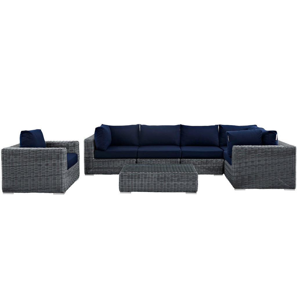 Summon 7 Piece Outdoor Patio Sunbrella¨ Sectional Set by Modway