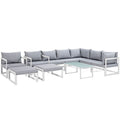 Fortuna 10 Piece Outdoor Patio Sectional Sofa Set by Modway
