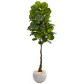 65"  Fiddle Leaf Artificial Tree in Sand Colored Planter (Real Touch)