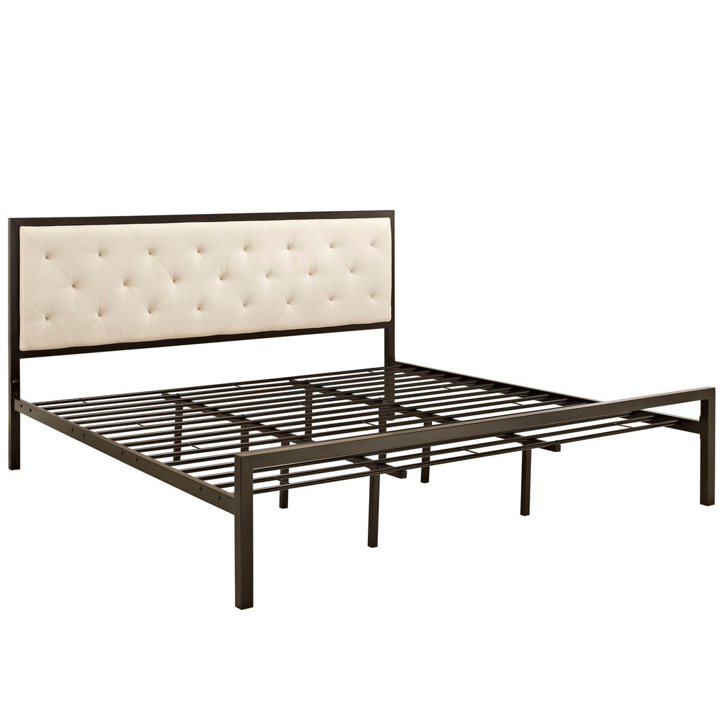 Mia Fabric King Bed by Modway