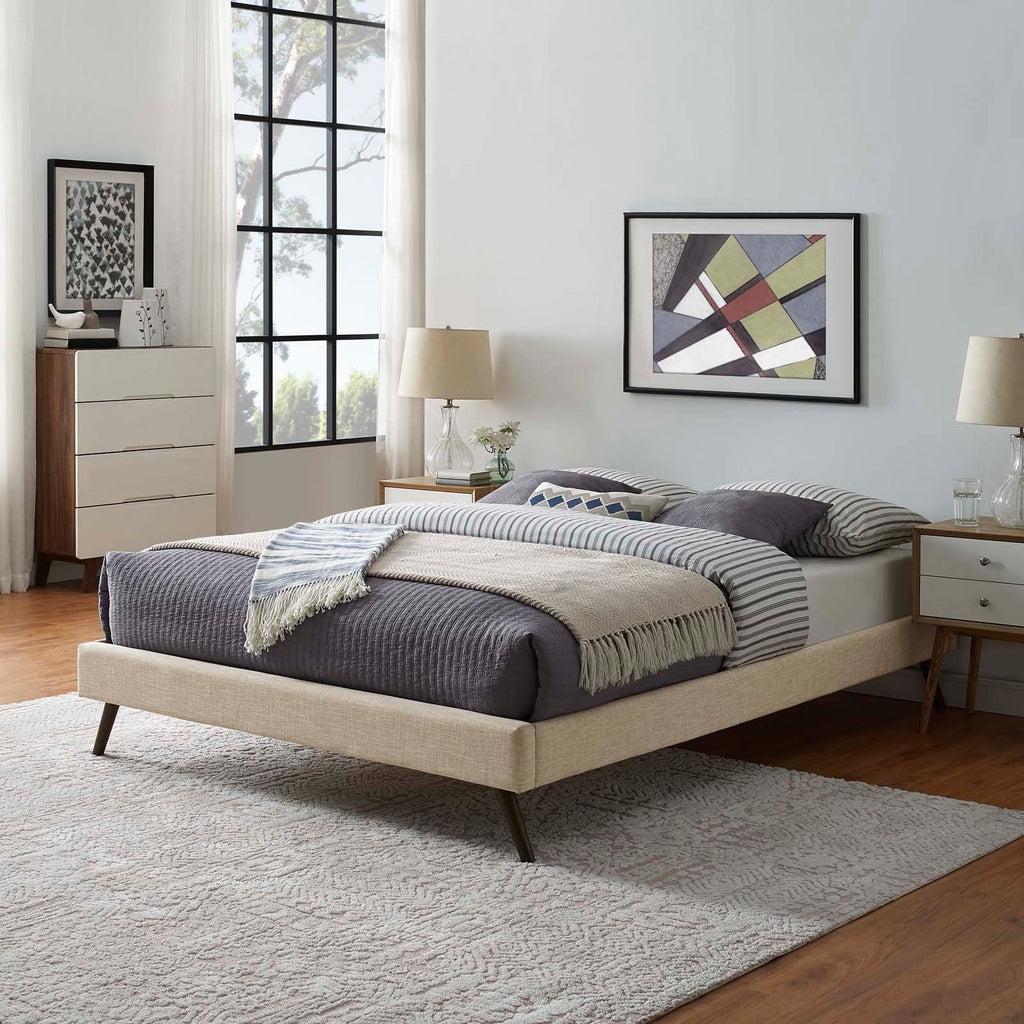 Loryn Fabric Full Bed Frame with Round Splayed Legs by Modway