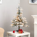 3' Flocked West Virginia Spruce Artificial Christmas Tree w/ 50 Clear Lights