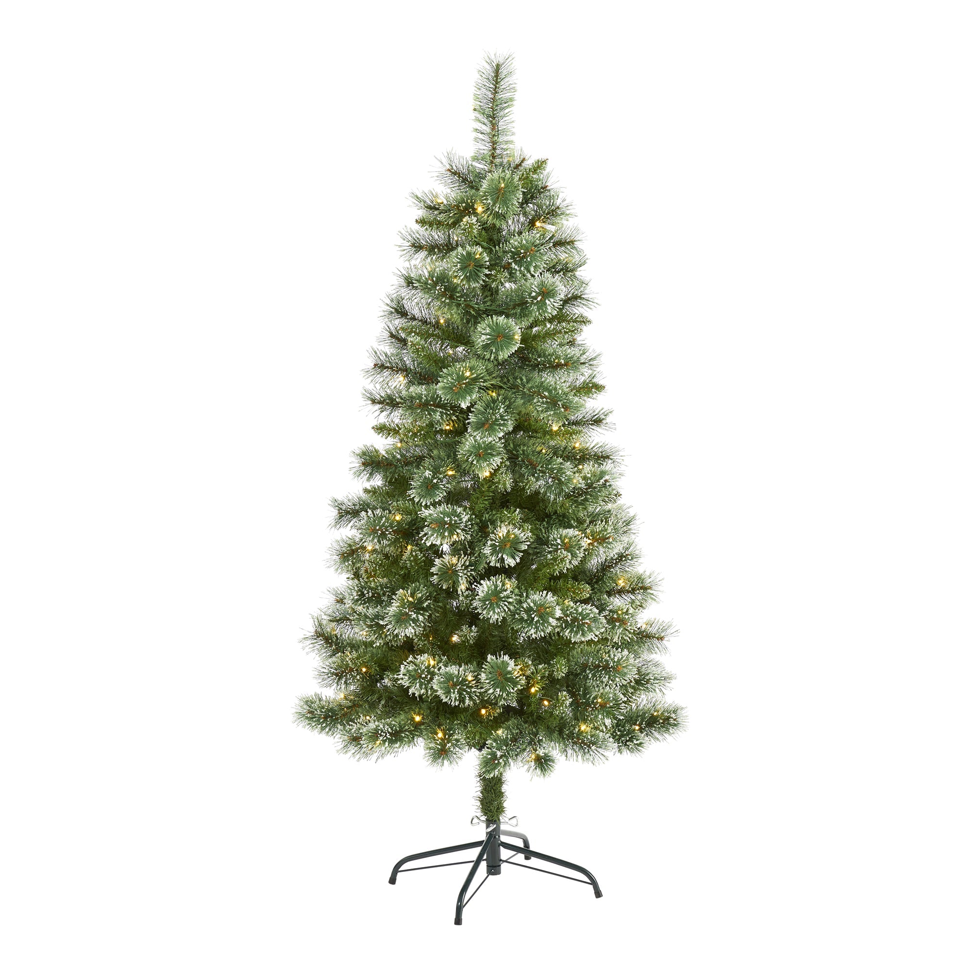 5' Wisconsin Slim Snow Tip Pine Artificial Christmas Tree w/ 150 Clear LED Light