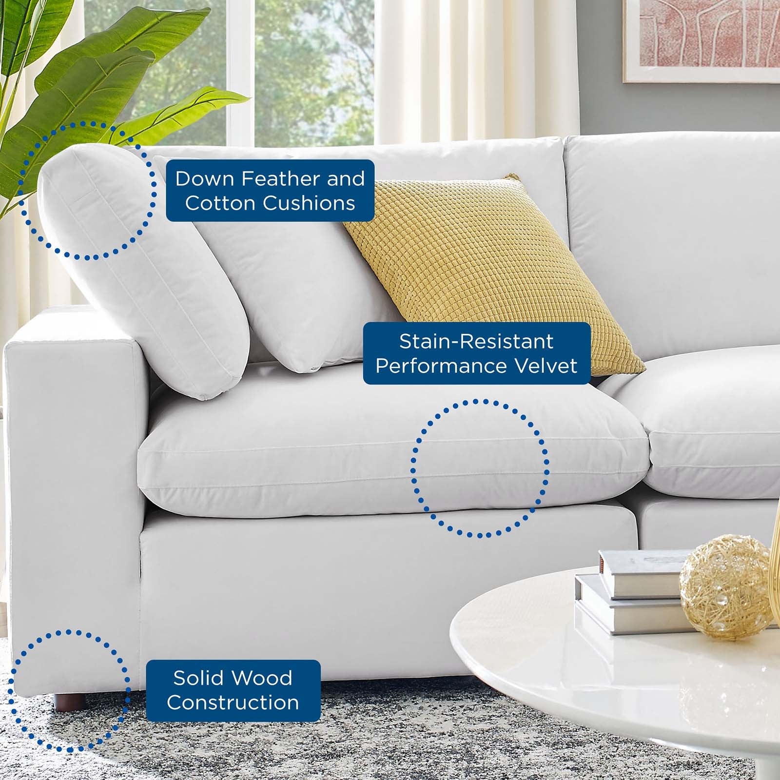 Commix Down Filled Overstuffed Performance Velvet Loveseat by Modway