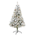 5' Flocked White River Mountain Pine Artificial Christmas Tree w/ Pinecones