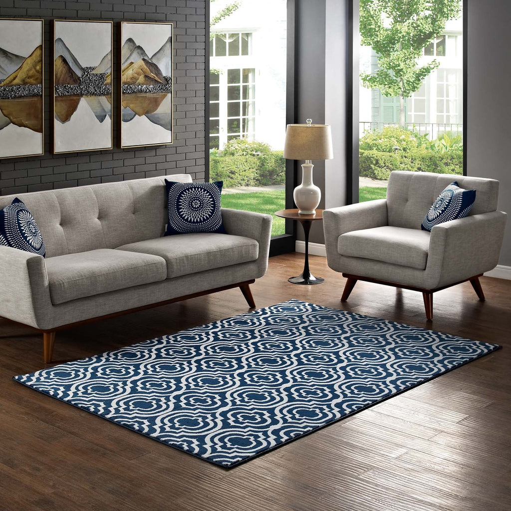 Frame Transitional Moroccan Trellis 5x8 Area Rug by Modway