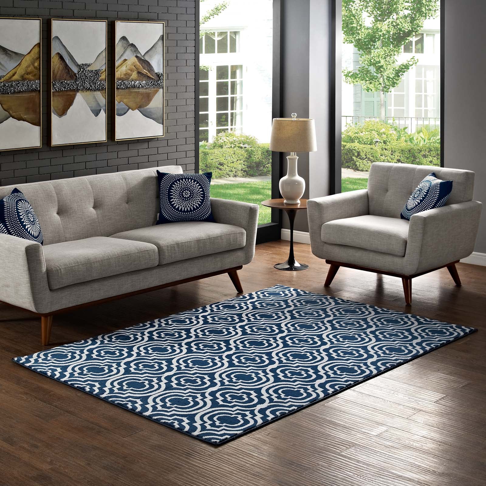 Frame Transitional Moroccan Trellis 5x8 Area Rug by Modway