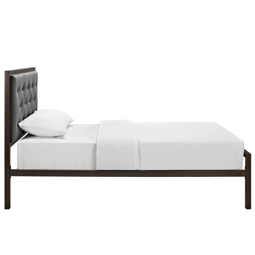 Mia Fabric Twin Bed by Modway