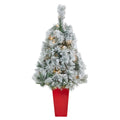 44' Flocked Oregon Pine Artificial Christmas Tree w/ 50 Clear Lights