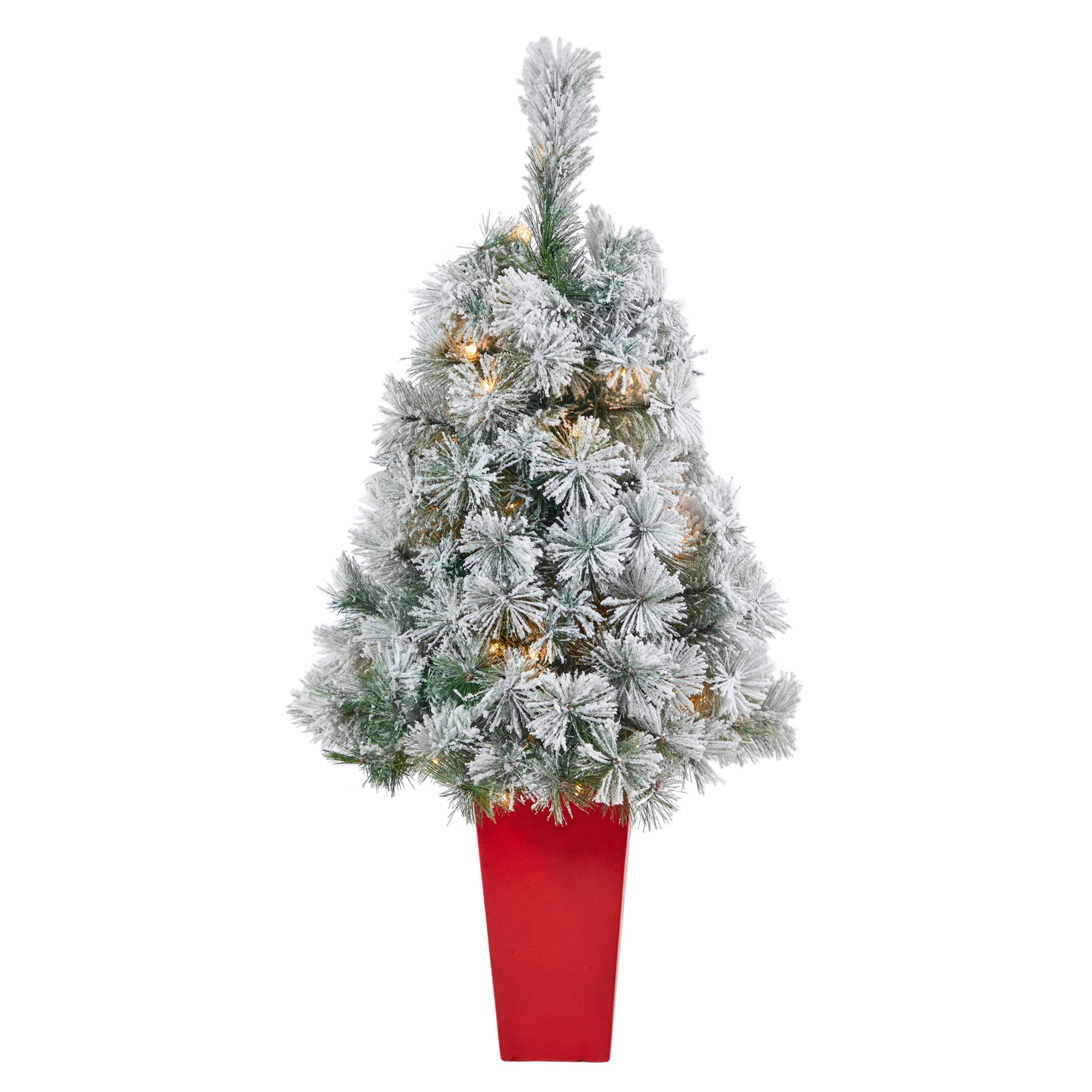 44' Flocked Oregon Pine Artificial Christmas Tree w/ 50 Clear Lights