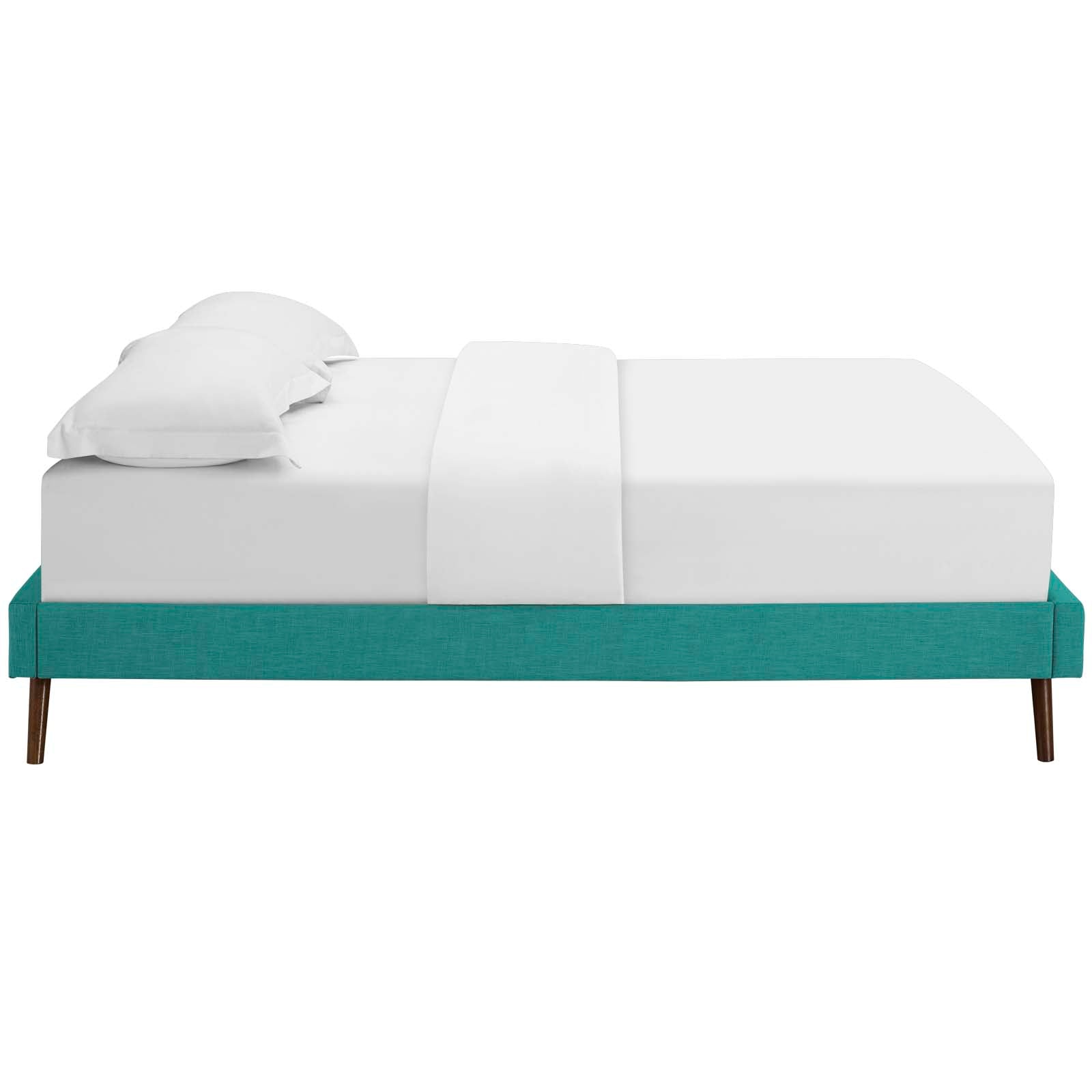 Loryn Fabric King Bed Frame with Round Splayed Legs by Modway