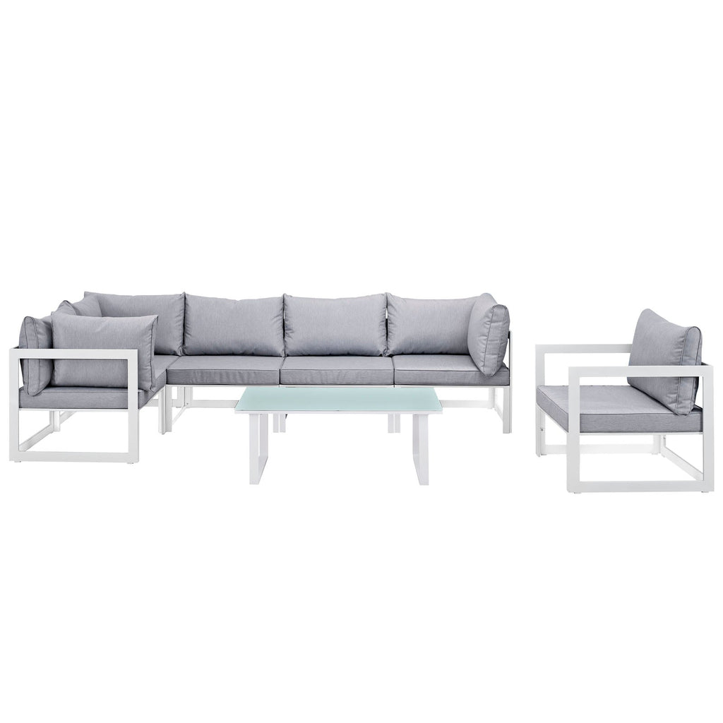 Fortuna 7 Piece Outdoor Patio Sectional Sofa Set by Modway
