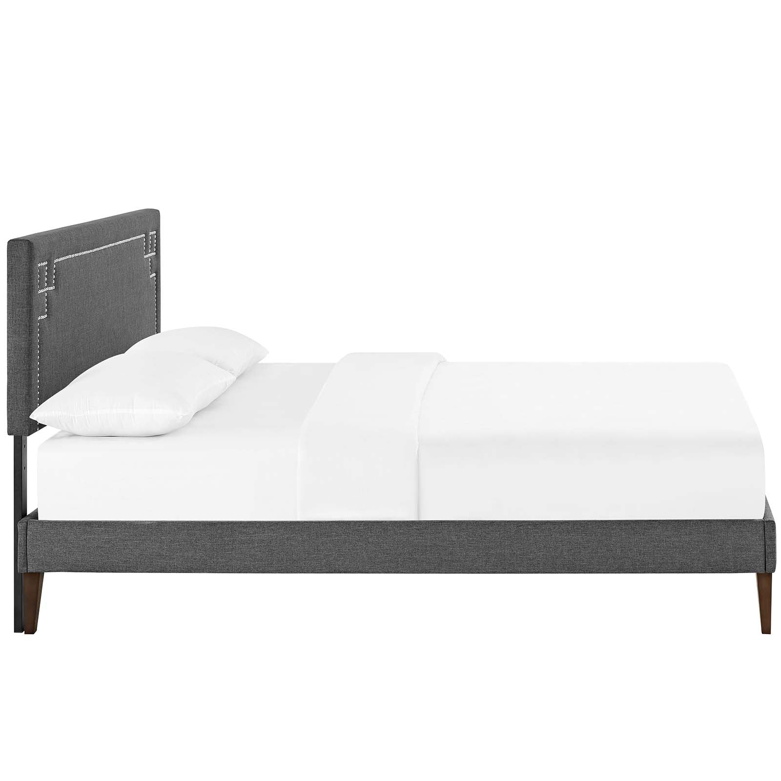 Ruthie Fabric Queen Platform Bed with Squared Tapered Legs by Modway