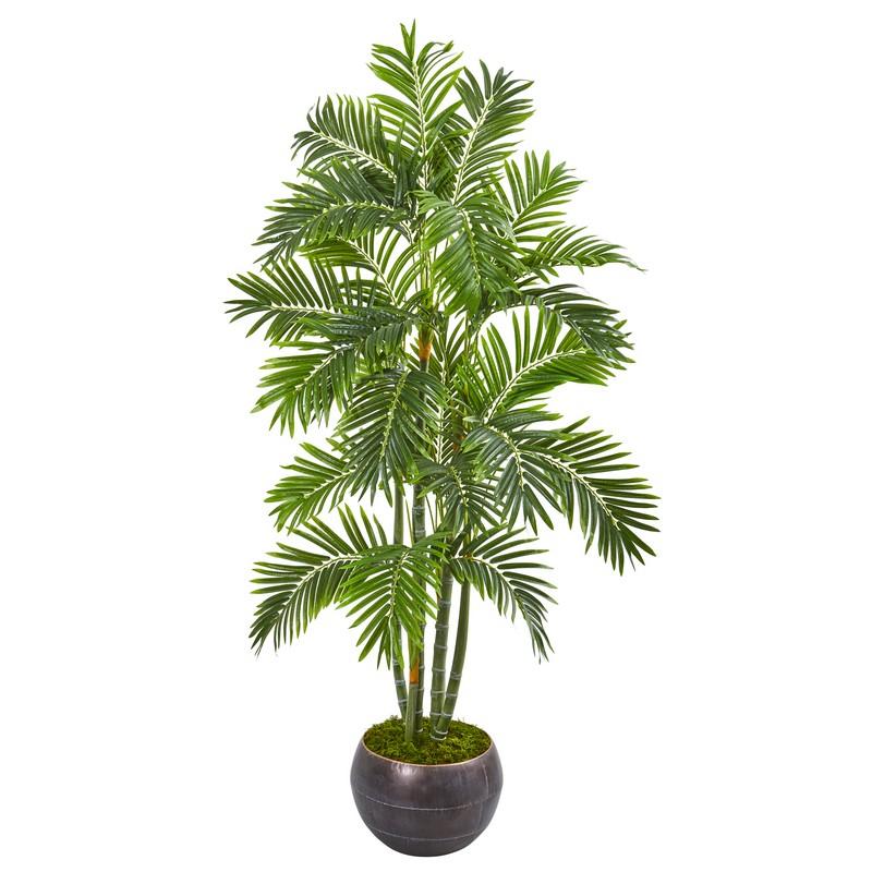 68"  Areca Palm Artificial Tree in Metal Bowl