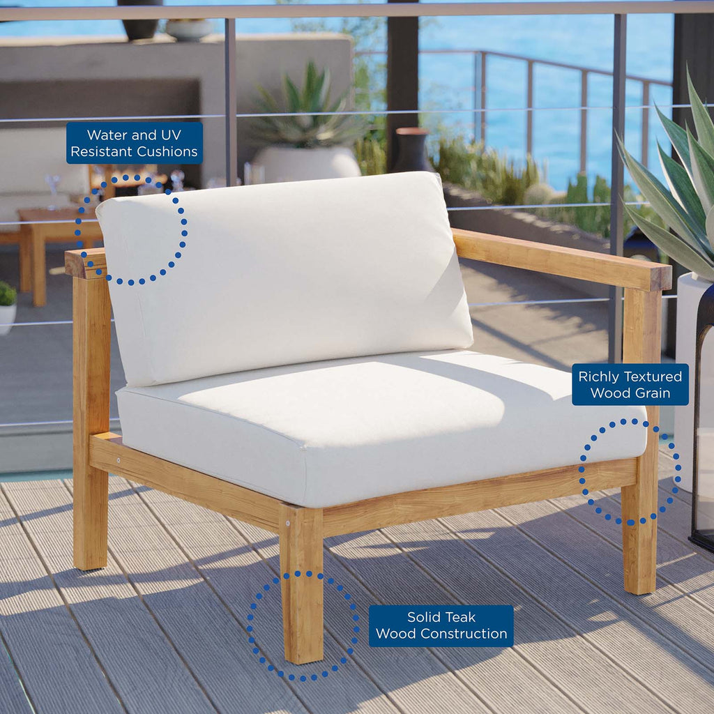 Bayport Outdoor Patio Teak Wood Right-Arm Chair by Modway