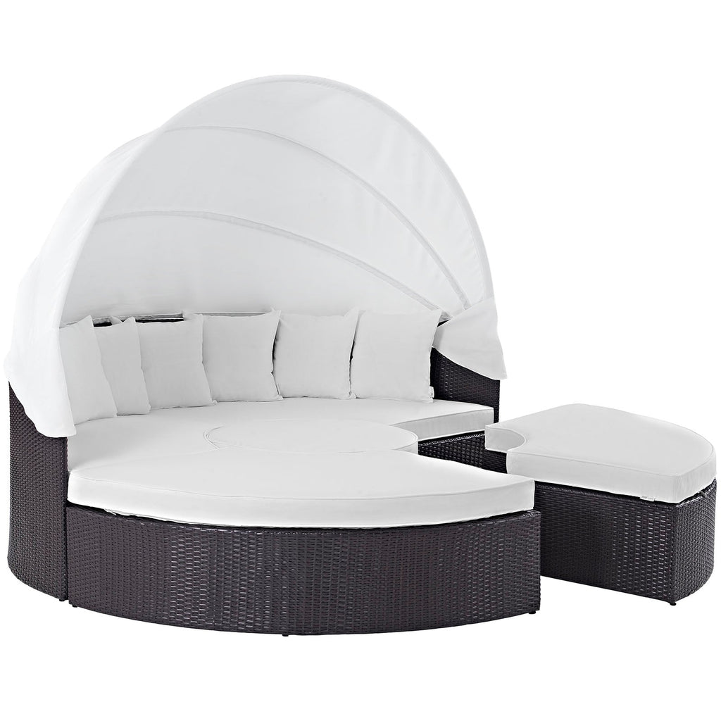 Convene Outdoor Patio Wicker Rattan Canopy Sectional Daybed by Modway