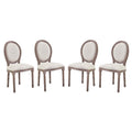 Emanate Upholstered Fabric Dining Side Chair Set of 4 by Modway
