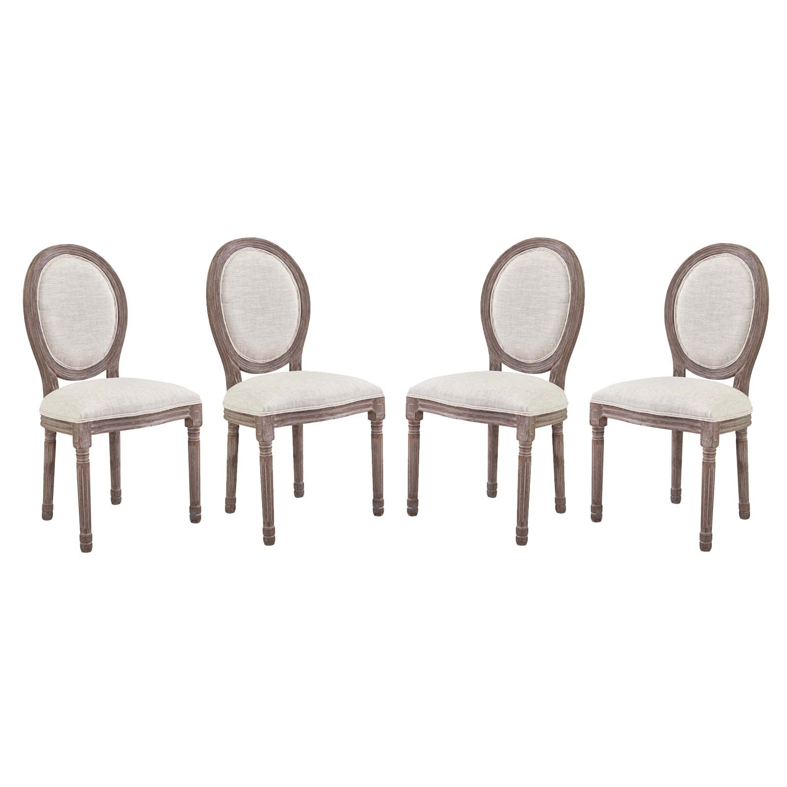 Emanate Upholstered Fabric Dining Side Chair Set of 4 by Modway