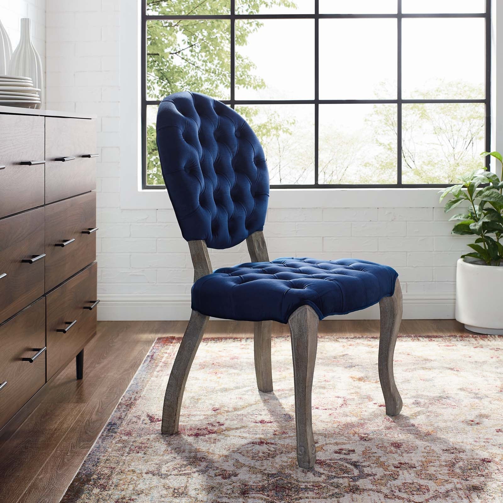 Exhibit French Vintage Dining Performance Velvet Side Chair by Modway