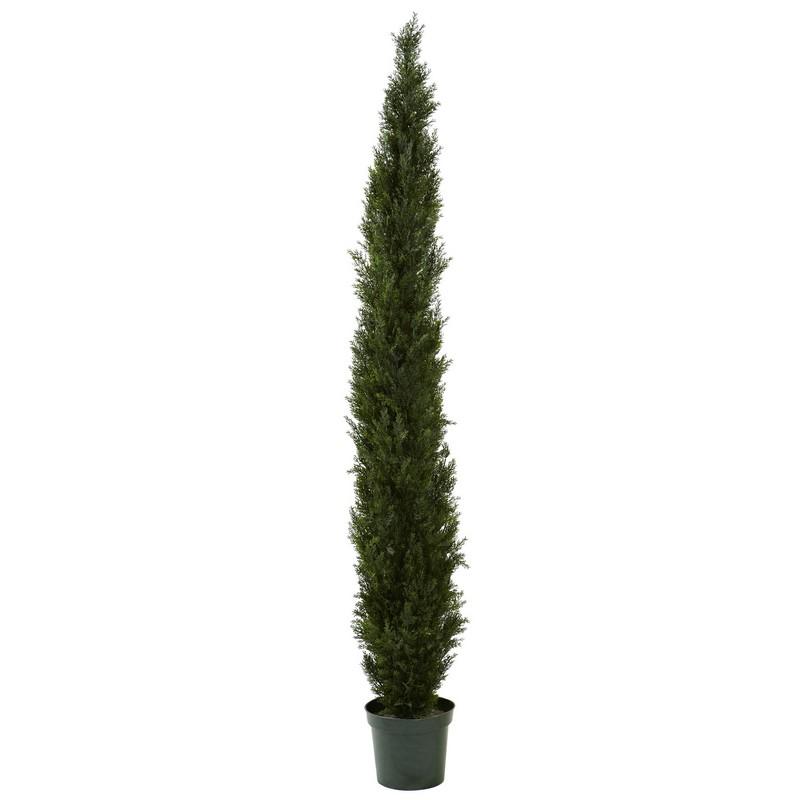 8' Mini Cedar Pine Tree w/4249 tips in 12" Pot (Two Tone Green)
