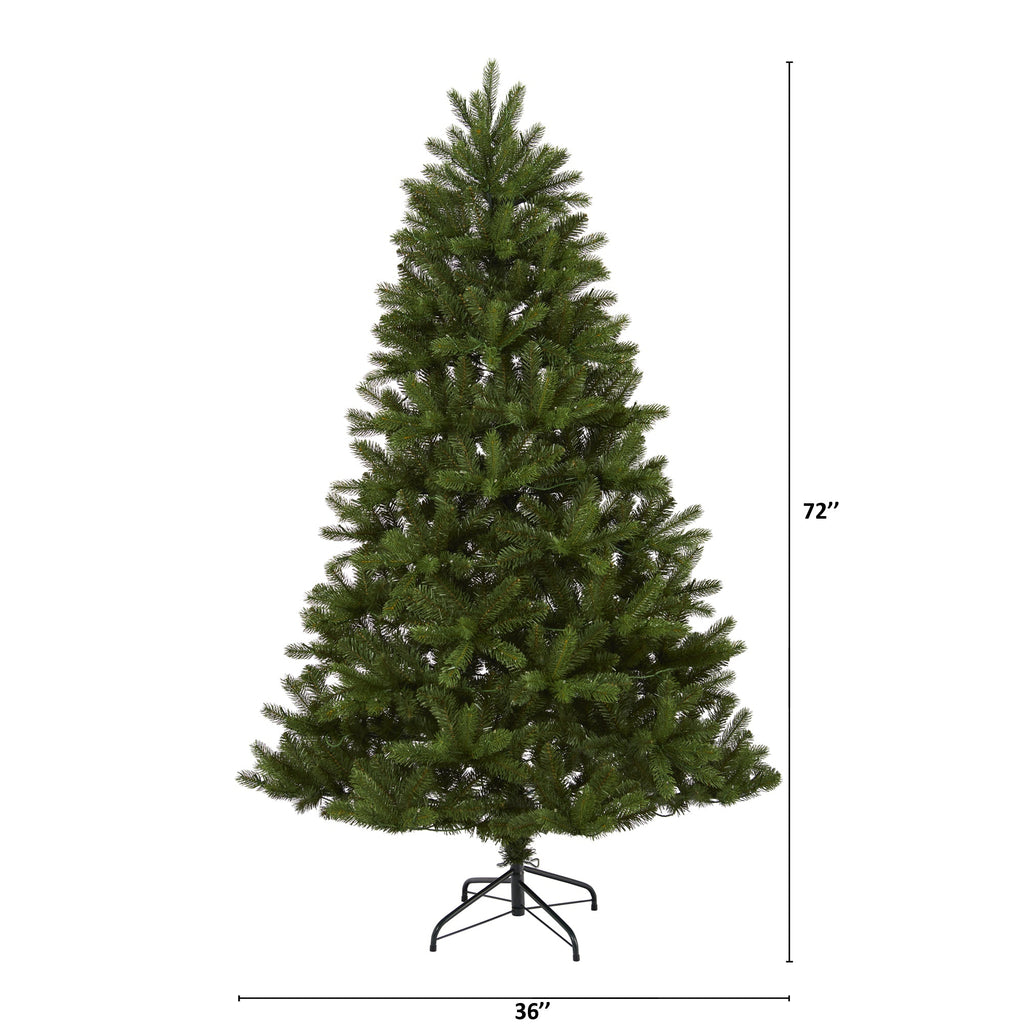 6' New Haven Spruce 'Natural Look' Artificial Christmas Tree with 350 LED Lights