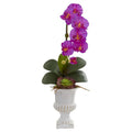 Phalaenopsis Orchid and Succulent Artificial Arrangement in Urn