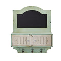 21.5"  Vintage Chalkboard Wall Organizer With Doors and Hooks