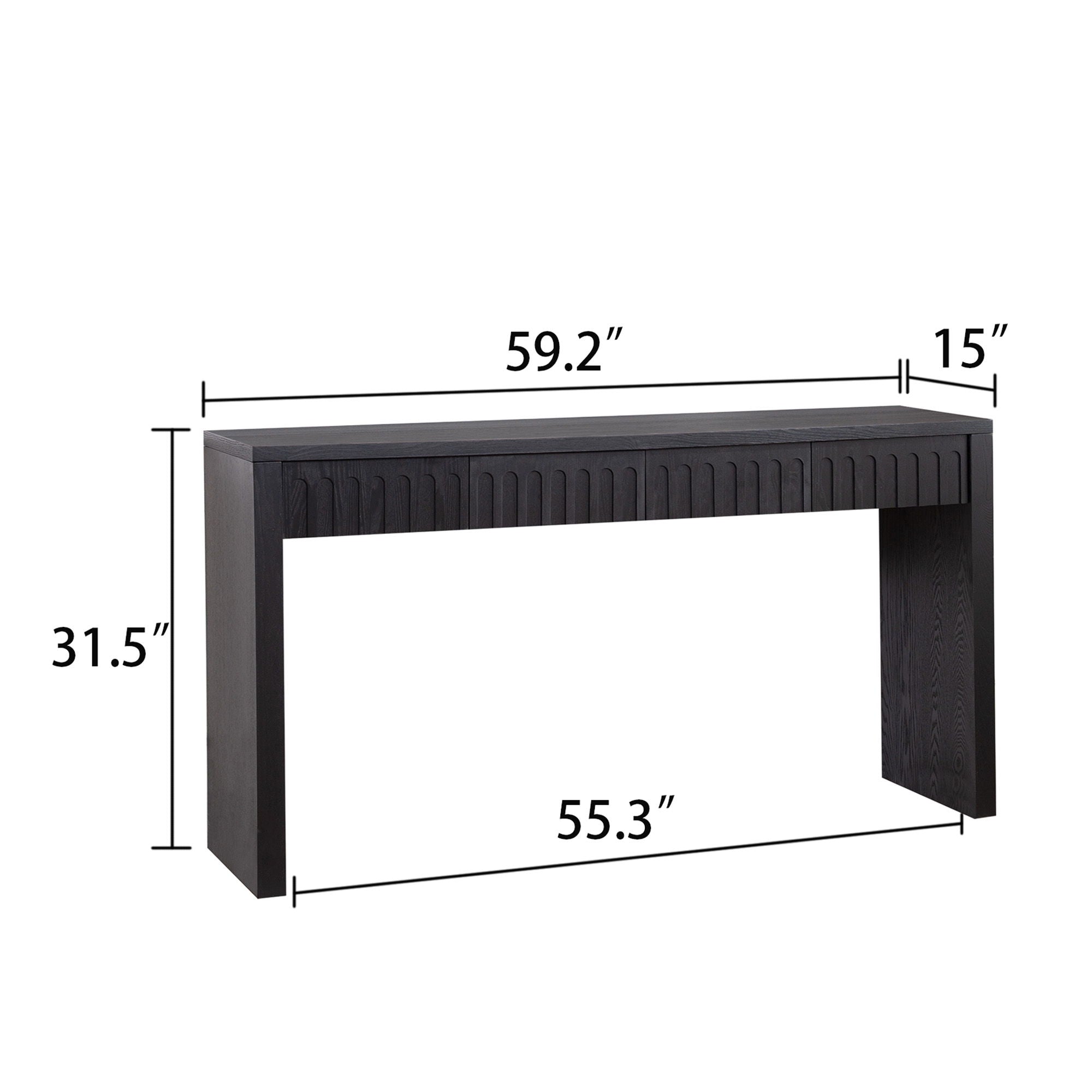 Modern Console Table With 4 Drawers, Entryway Table