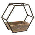 Wood & Metal Hexagon Wall Planter