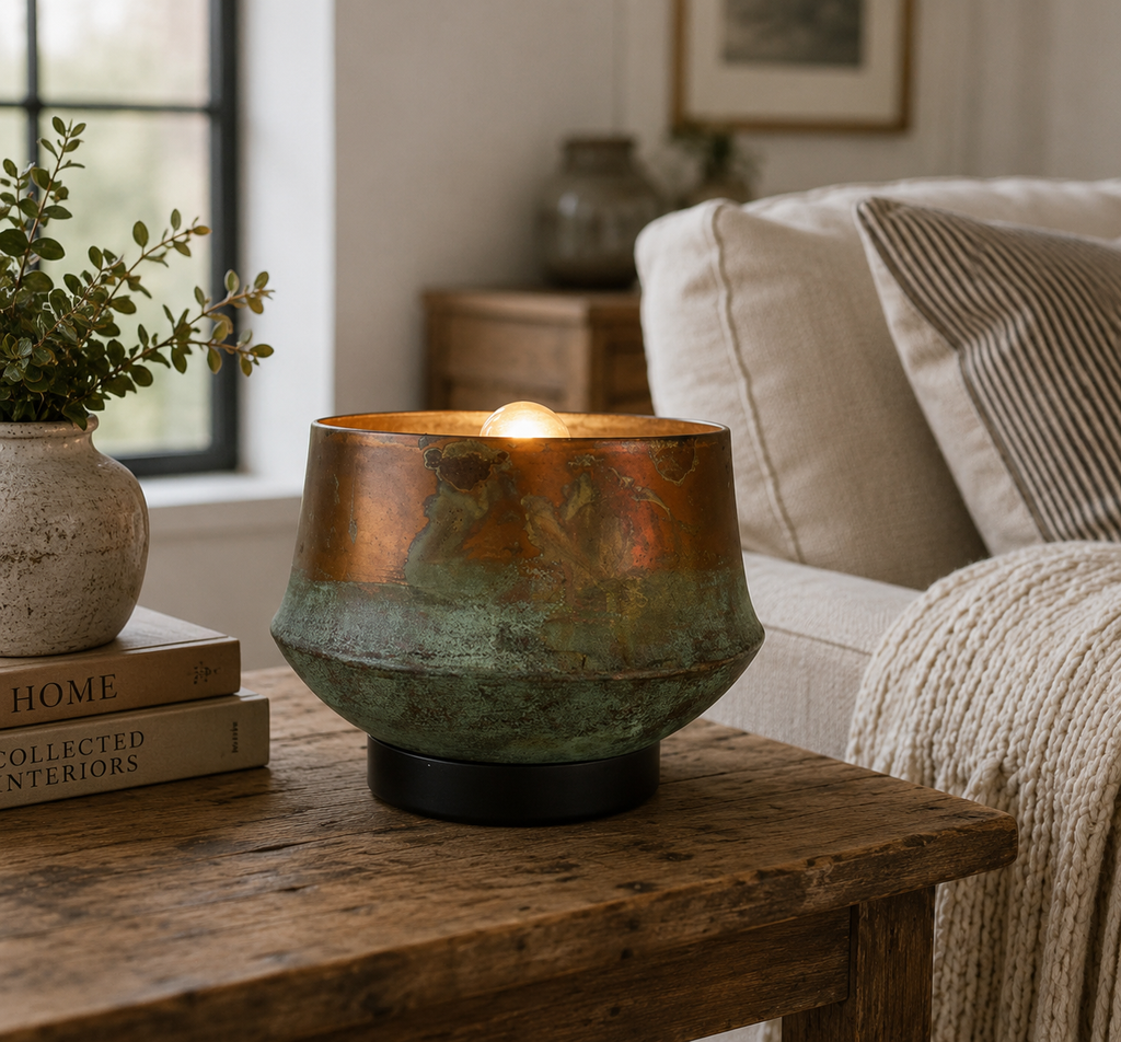 Modern Handcrafted Copper Table Lamp