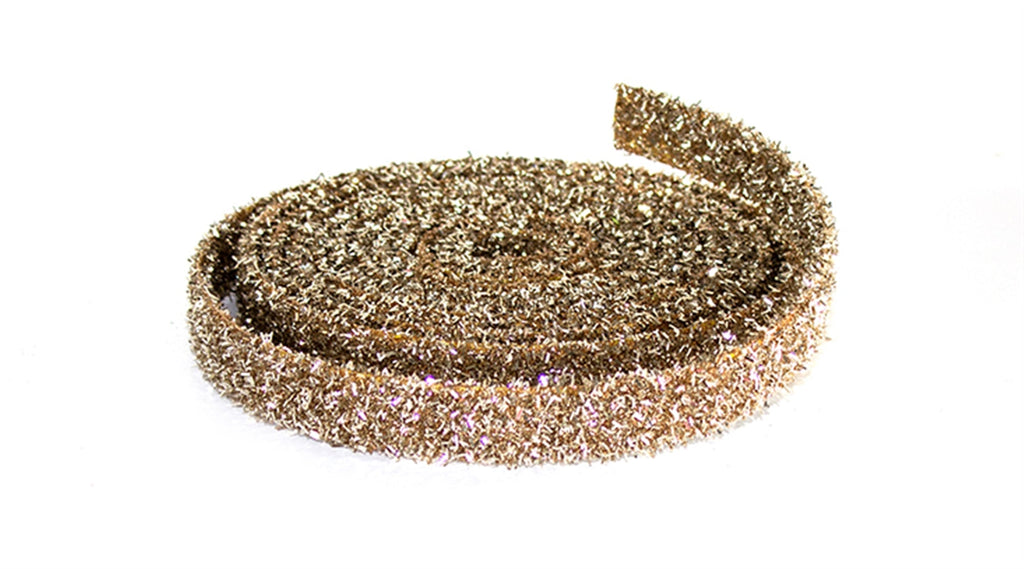 Gold Glitter Rope Ribbon (Set of 12 Rolls)