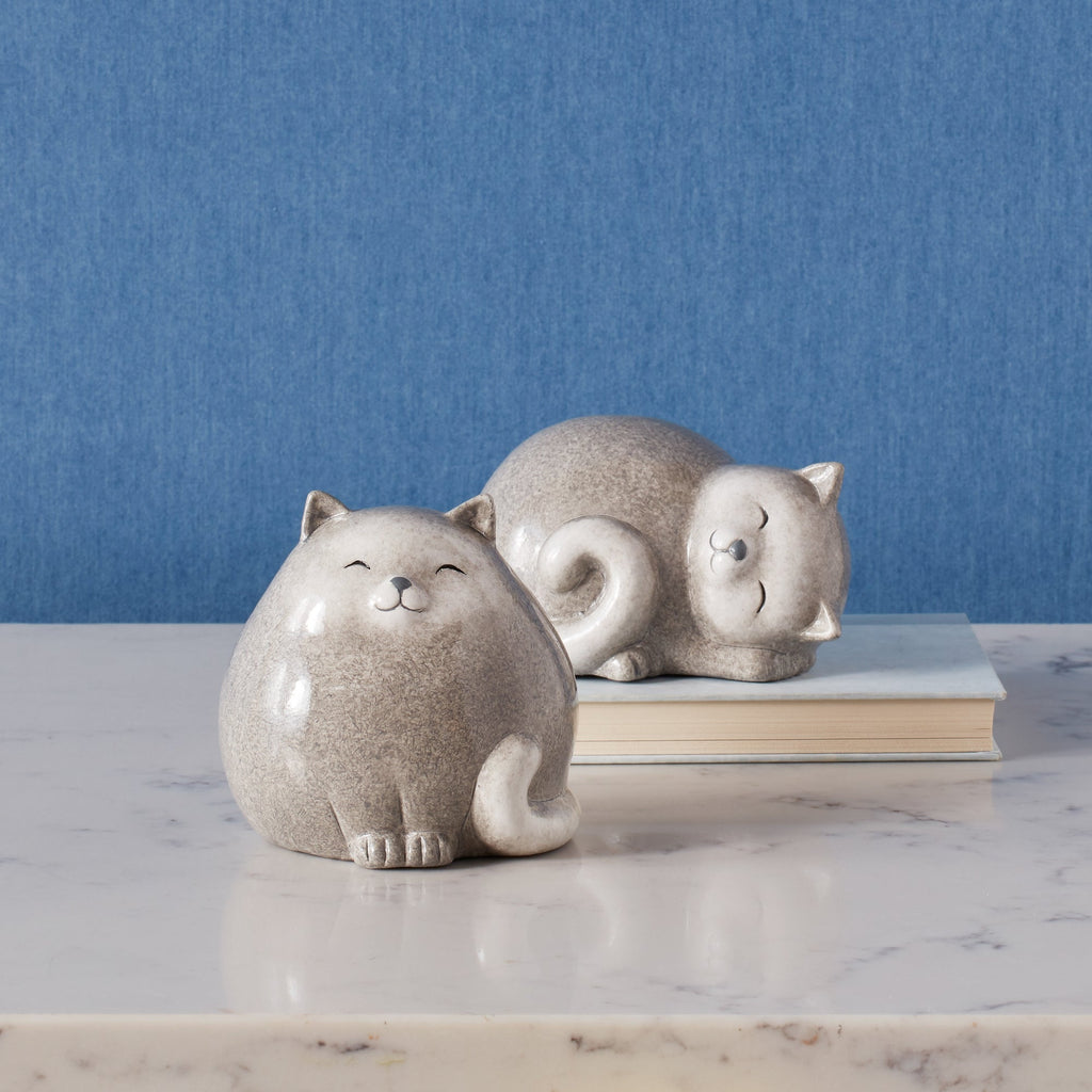 Happy Terra Cotta Cat Shelf Sitter (Set of 4)
