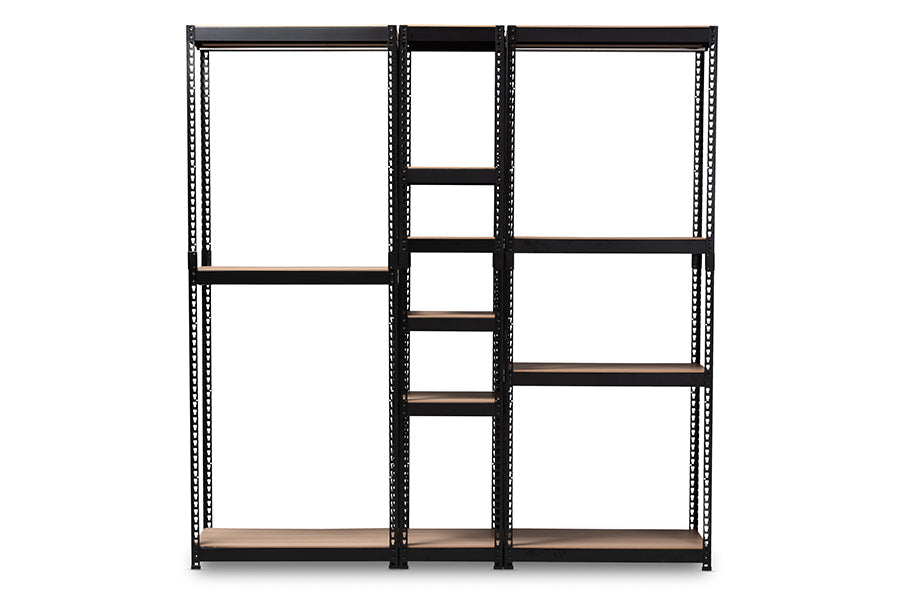 Baxton Studio Gavin Modern and Contemporary Black Metal 10-Shelf Closet Storage Racking Organizer