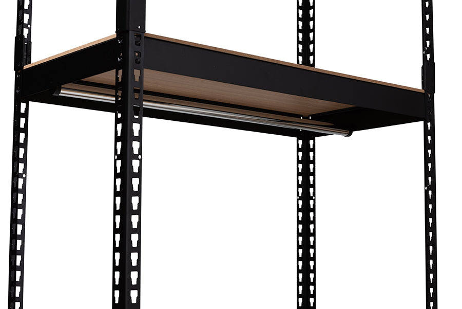 Baxton Studio Gavin Modern and Contemporary Black Metal 10-Shelf Closet Storage Racking Organizer