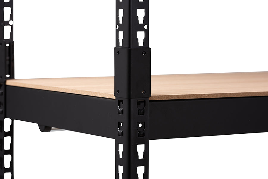 Baxton Studio Gavin Modern and Contemporary Black Metal 10-Shelf Closet Storage Racking Organizer