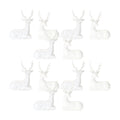 Modern White Winter Deer Figurine (Set of 2)
