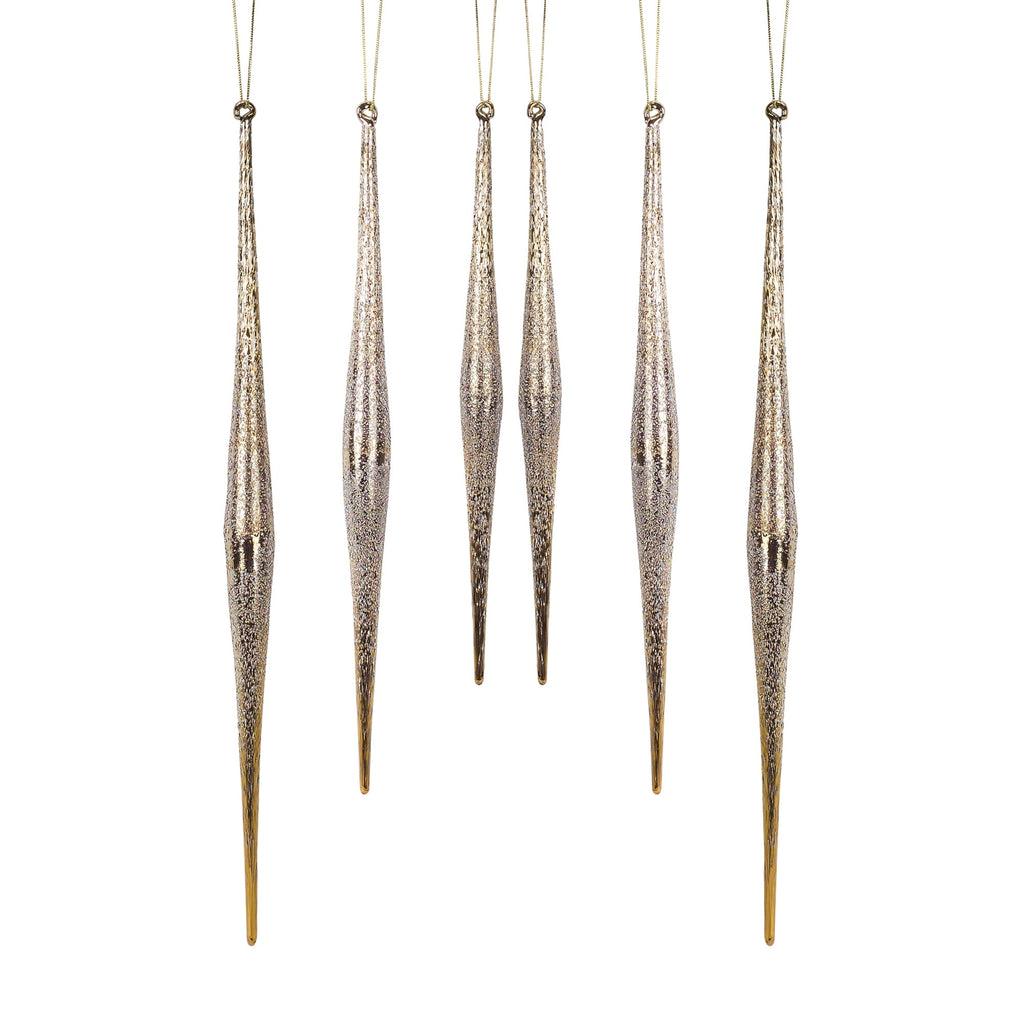 Gold and Silver Ombre Drop Ornament (Set of 6)