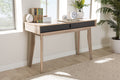 Baxton Studio Fella Mid-Century Modern 2-Drawer Oak and Grey Wood Study Desk