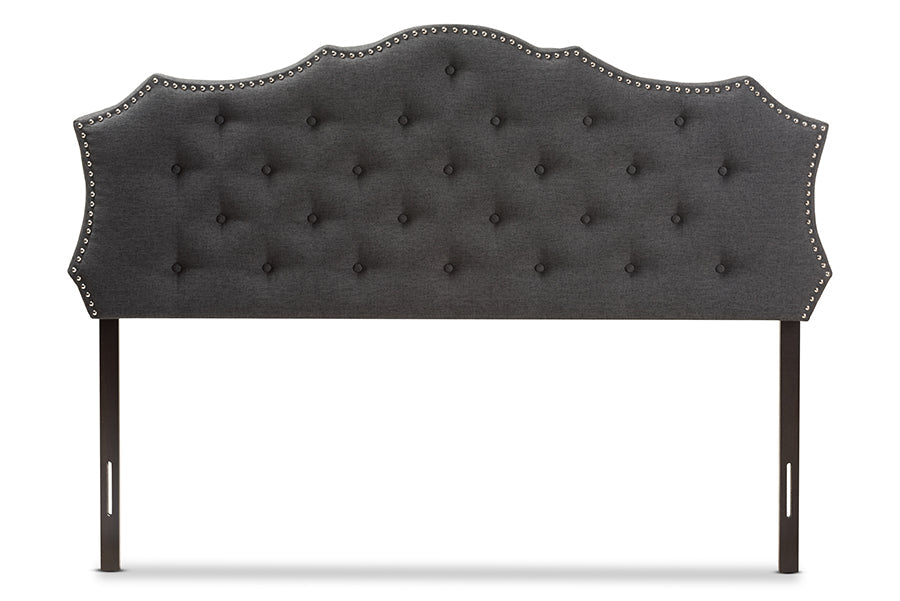 Baxton Studio Aurora Modern and Contemporary Dark Grey Fabric King Size Headboard