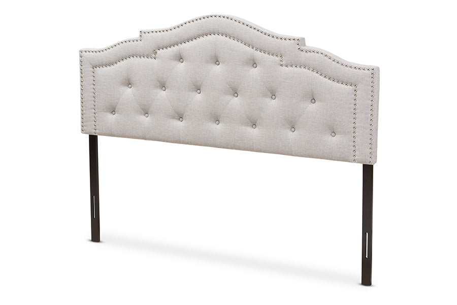 Baxton Studio Edith Modern and Contemporary Greyish Beige Fabric Full Size Headboard