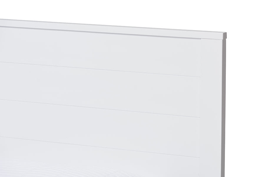 Baxton Studio Catalina Modern Classic Mission Style White-Finished Wood Twin Platform Bed