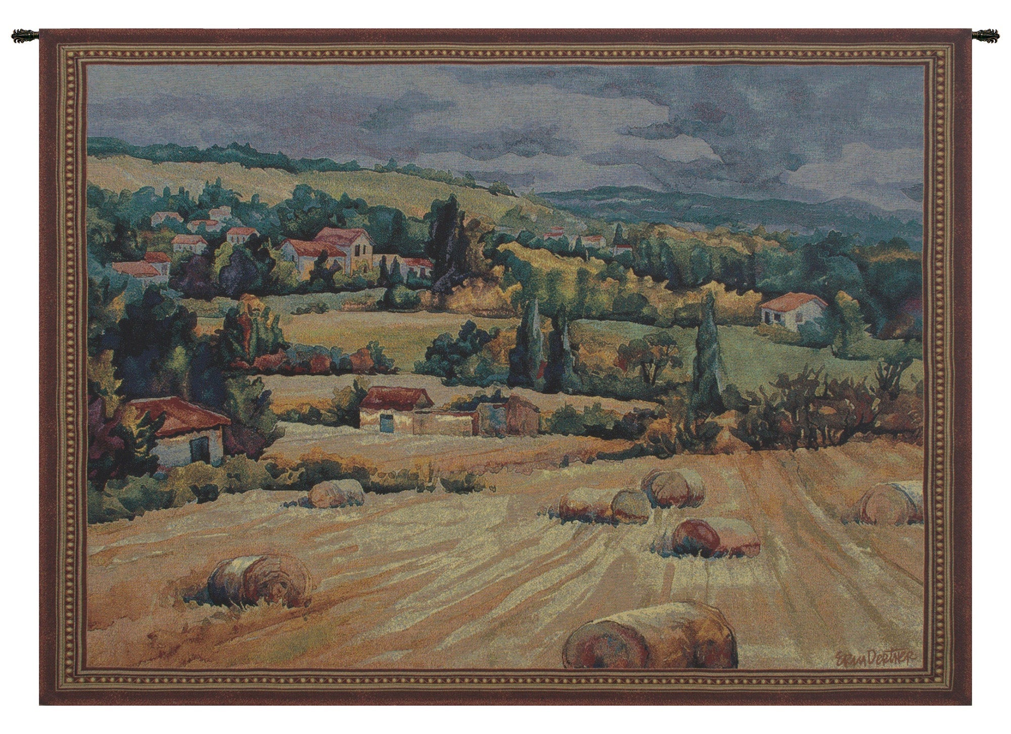 French Farmland Tapestry Wall Art