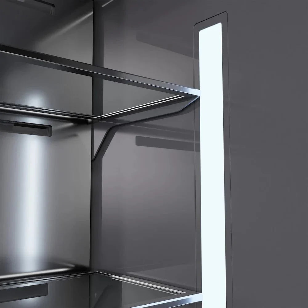 ZLINE 30" Panel Ready Built-In Bottom Freezer Refrigerator,Water Dispenser, Ice Maker,Graphite Gray, Matte Black GRBIVZ-30-MB