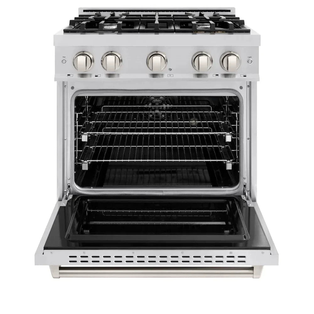 ZLINE 30" Dual Fuel Range, Gas Cooktop, Electric Convection Oven Stainless Steel, CDR30