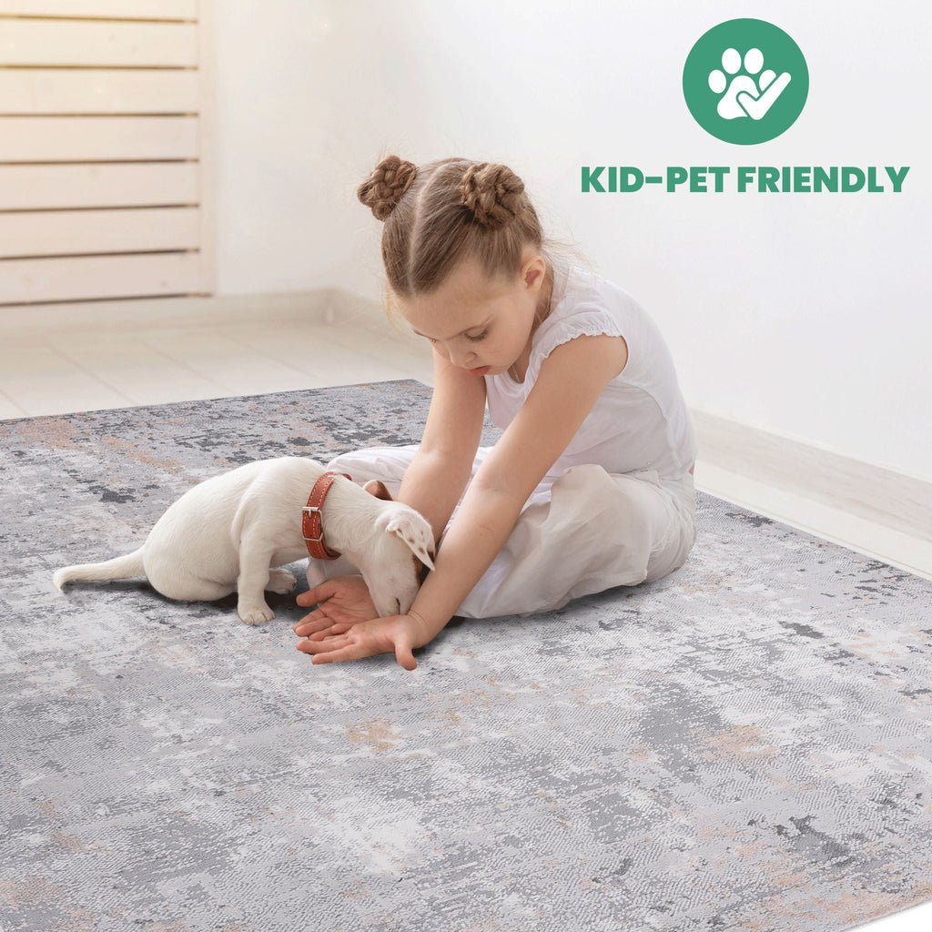 Marfi - 8' X 10' Abstract Area Rug - Gray / Multi