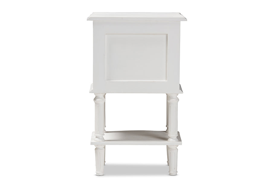 Baxton Studio Audrey Country Cottage Farmhouse White Finished 2-Drawer Nightstand