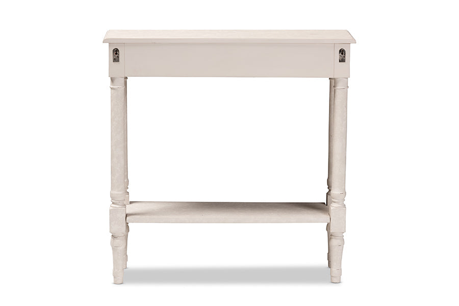 Baxton Studio Ariella Country Cottage Farmhouse Whitewashed 1-Drawer Console Table